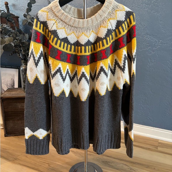 Aerie Cozy Gray Fairisle Sweater NWT - Picture 3 of 9